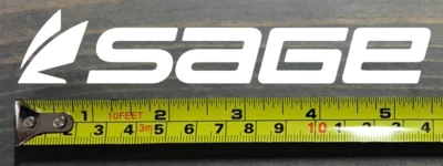 $3.99 • Buy Sage Sticker Fly Fishing Decal Rods Reel Trout White 5.5  Simms Orvis Redington
