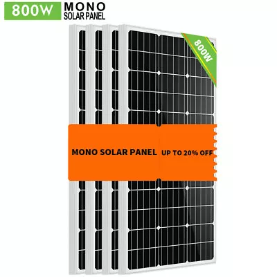 800W Solar Panel Kit 12V Off Grid Monocrystalline For Home Roof RV Boat • $579.25