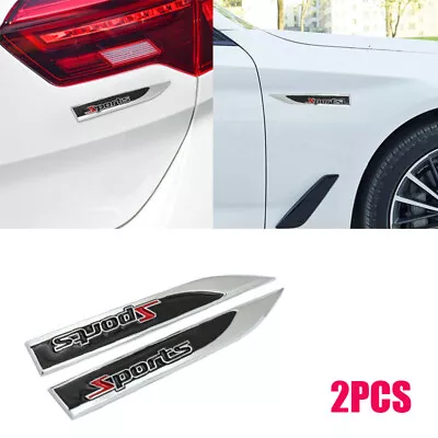 2PCS 3D Metal Sports LOGO Emblem Badge Decals Car Fender Side Stickers • $18.52