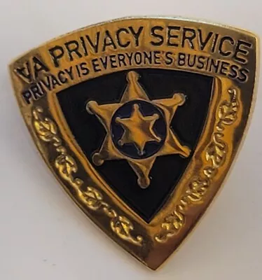 VA Privacy Protector Gold Tone Star Badge Pin 1  Across • $12.99