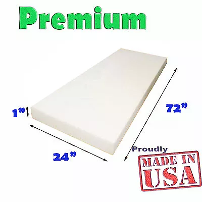 $29.99 • Buy 1 X 24 X 72  High Density Seat Foam Cushion Replacement Upholstery Per Sheet