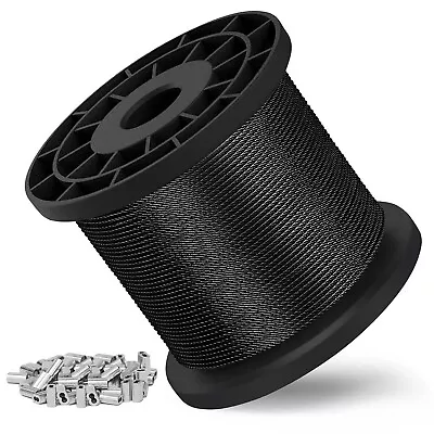 1/16 Wire Rope - 328FT Stainless Steel Cable 7x7 368 Lb Breaking Strength Coated • $17.99