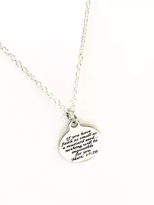 Scripture Gifts Scripture Jewelry Mustard Seed Verse Necklace Christian Gifts • $19.95