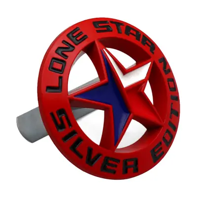 Red LONE STAR TEXAS SILVER EDITION Front Grille Emblem For Ram Sierra Tahoe F150 • $12.59