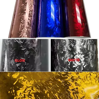 Gloss Forged Carbon Fiber BLACK Red Blue Rose Vinyl Car Auto Wrap Sticker Roll • $13.99