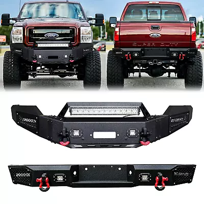 Vijay For 2011-2016 Ford F250-F550 Steel Front/Rear Bumper W/Winch Plate&Lights • $619.99