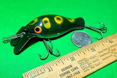 Bomber Bait Co. Bomberette 700 Series Wood Texas Bass Lure Frog Spot Nice Paint • $22.49