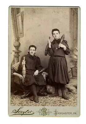 Cabinet Card – Young Women With Indian Clubs • $115