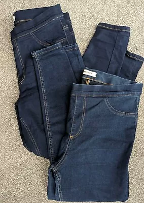 Ladies M&S 2 Pairs Bundle Blue Indigo Denim Jeggings Size 14 Regular ❤️ • £5.99