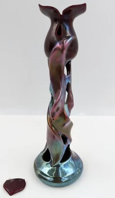 $89.99 • Buy Zsolnay Hungary Art Nouveau Eosin Glaze Tulip Design Candlestick Candle Holder
