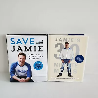 2x Jamie Oliver Hardcover Cookbooks Save With Jamie & Jamies 30 Minute Meals • $12