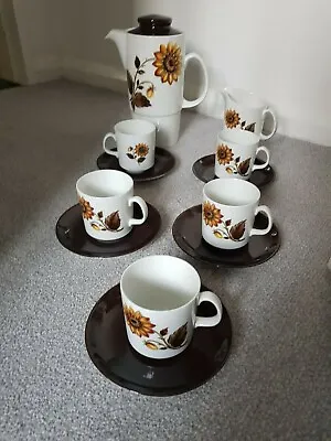 Vintage Retro 60's Coffee Set With Sunflower Design • £65