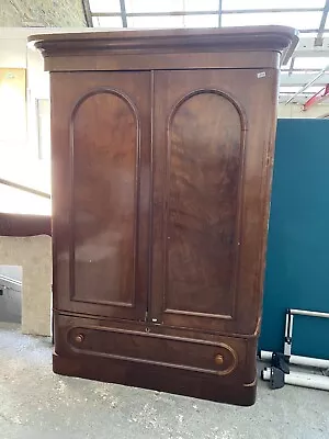 Mahogany Double Wardrobe Victorian Small Damage To Veneer 55”x22”x84”tall • £109