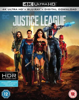 Justice League (4K UHD Blu-ray) Amber Heard Amy Adams Ben Affleck Ezra Miller • $44.95