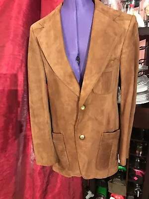 EL CORTE INGLAES Men's Goat Suede Jacket Brown Size 48 /M • $75