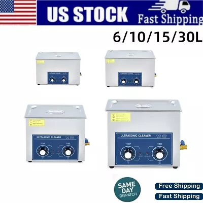 6/10/15/30L Ultrasonic Cleaner With Timer Heating Machine Digital Sonic Cleaner • $123.99