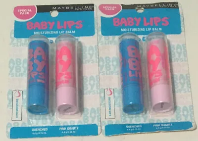 2 Packs  Maybelline Baby Lips  Limited Edition  Quenched & Pink Quartz  EXPIRED • $9.99