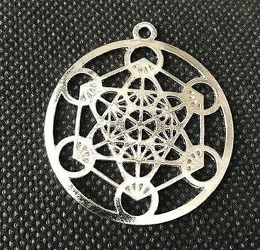 £1.99 • Buy  Merkaba Meditation Pendants Round Silver Tone