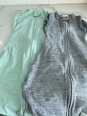 $19.99 • Buy Woombie Bundle - 2 Woombie Swaddles Size 3-6 Months. One Is Green, One Is Gray. 