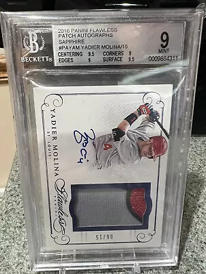 Yadier Molina 2016 Panini Flawless Patch Auto 6/15 • $235