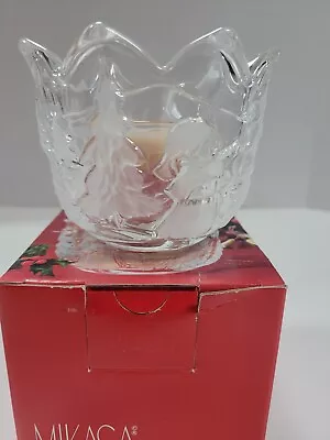 New Mikasa Crystal Glass Christmas Story Candle Holder Made In Germany  • $7.99