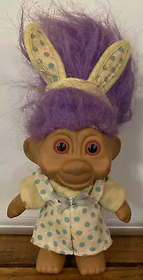 Vintage Troll Doll Rabbit Ears  5  Figure Purple Hair 1991 TNT Toy • $10.38