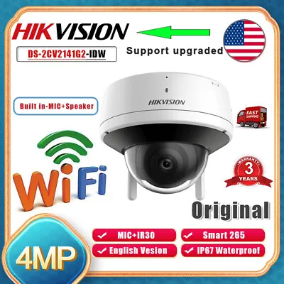 Hikvision WiFi 4MP IP Camera Audio Dome Wireless DS-2CV2141G2-IDW DarkFighter US • £101.88