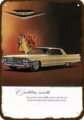 1962 CADILLAC SEDAN DeVILLE Gold Car Vintage Look DECORATIVE REPLICA METAL SIGN • $24.99