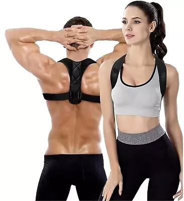 Posture Corrector For Men And Women Upper Back Brace For Clavicle Support Large • £4.99