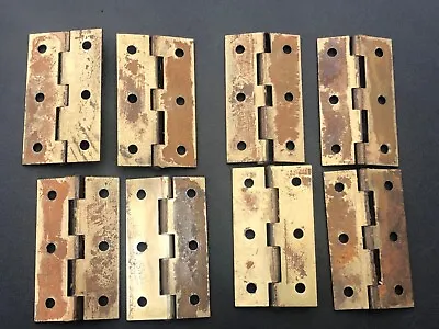 8 Vintage Brass Cabinet Hinges 6 Offset 3 Normal. • £12.50