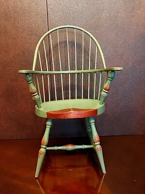 Miniature Or Salesman's Sample Windsor Armchair In Green Paint • $30