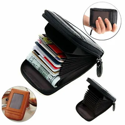 Men‘s Leather Clutch Card Holder Small RFID Mini Wallet ID Credit Card Purse US • $8.99