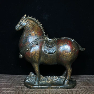 £250 • Buy 10.2  Collection China Old Bronze Lovable Animal Tang Horse Fengshui Statue