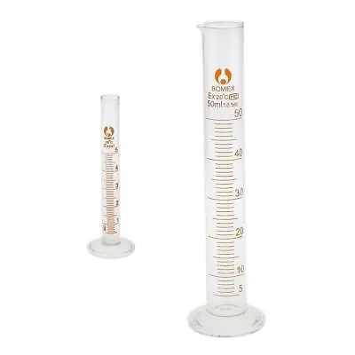 £11.32 • Buy 2Pcs Glass Measuring Cylinder Chemistry Lab Measure Graduated 5ml And 50ml
