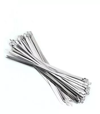 10pcs  Steel Metal Cable Ties Tie Zip Wrap Exhaust Heat Straps Inductio • $3.62