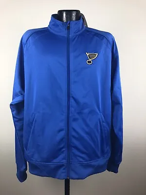 Men's St. Louis Blues Level Wear Blue Performance Full Zip Track Jacket NWT 2XL • $30