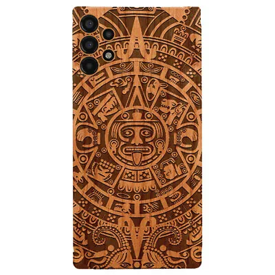Mayan Calendar Real Wood Wooden Case Cover Samsung A12 A13 A32 • $14.98