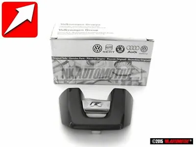 $135.56 • Buy Original VW Steering Wheel R Badge Emblem Aluminium Black - 5K0419685N POP