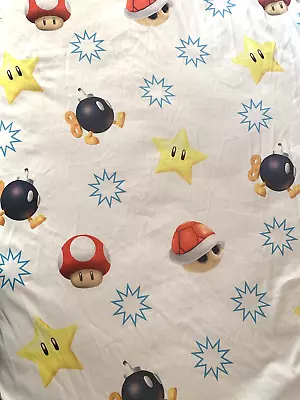 Nintendo Lic'd Fitted TWIN Sheet SUPER MARIO Bombs Stars Turtles One Franco Mfg. • $5.99