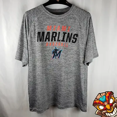 Miami Florida Marlins T Shirt XL MLB Gray Heather Single Sided EUC • $19.25