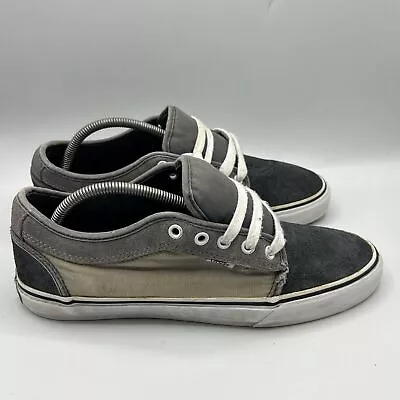 Vans Shoes Mens 10 Sneaker Chukka Low Skate Casual Canvas Grey Low Lace Up • $17