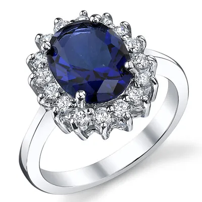 Solid Sterling Silver Kate Middleton's Engagement Ring With Simulated Sapphire • £16.39