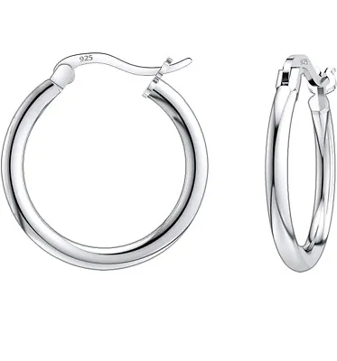 925 Sterling Silver Small 10MM Hoop Earrings Men Women Children • $10.99