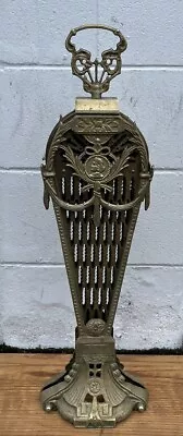 Beautiful Vintage Victorian Brass Fireplace Screen Folding Peacock Fan • $149