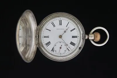 Vintage Longines Full Hunter Pocket Watch 800 Fine Silver 14s • $250