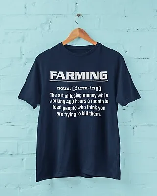 Funny T Shirt FARMING Dictionary Definition T Shirt The Art Of Losing Money Gift • £13.95