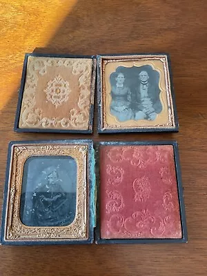 (2) Antique Daguerreotype Ambrotype - Husband With Wife & Woman • $50