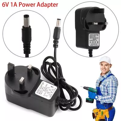 Mains UK Plug 6V 1A AC/DC Adapter Power Supply Battery Charger For Kids Toy Car • £5.46