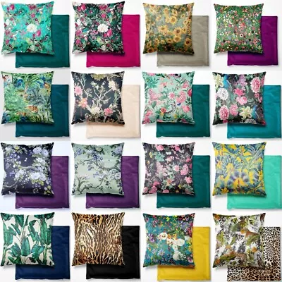 Velvet Cushion Covers Botanical Luxury 45cm/ 18  Home Decor Scatter Pillows • £11.50