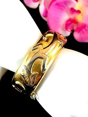 Fabulous 1960’s Crown Trifari Gold-tone Finish Ming Asian Dragon Cuff Bracelet • $99.95